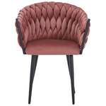 Πολυθρόνα Vivian Pakoworld Σάπιο Μήλο Βελούδο-Πόδι Μαύρο Μέταλλο 61x55x80εκ