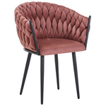 Πολυθρόνα Vivian Pakoworld Σάπιο Μήλο Βελούδο-Πόδι Μαύρο Μέταλλο 61x55x80εκ