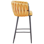 Σκαμπό Μπαρ Vivian Pakoworld Κίτρινο Βελούδο-Πόδι Μαύρο Μέταλλο 57x50x100εκ