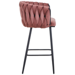 Σκαμπό Μπαρ Vivian Pakoworld Σάπιο Μήλο Βελούδο-Πόδι Μαύρο Μέταλλο 57x50x100εκ