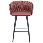 Σκαμπό Μπαρ Vivian Pakoworld Σάπιο Μήλο Βελούδο-Πόδι Μαύρο Μέταλλο 57x50x100εκ