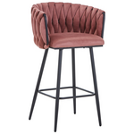 Σκαμπό Μπαρ Vivian Pakoworld Σάπιο Μήλο Βελούδο-Πόδι Μαύρο Μέταλλο 57x50x100εκ