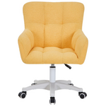 Καρέκλα Γραφείου Εργασίας Givole Pakoworld σε Κίτρινο Μπουκλέ Ύφασμα 55x55x75-84εκ