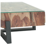 Τραπέζι Σαλονιού Borth Inart Teak Ξύλο σε Φυσική Απόχρωση 135x90x40εκ