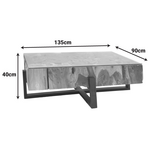 Τραπέζι Σαλονιού Borth Inart Teak Ξύλο σε Φυσική Απόχρωση 135x90x40εκ