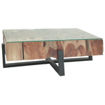 Τραπέζι Σαλονιού Borth Inart Teak Ξύλο σε Φυσική Απόχρωση 135x90x40εκ