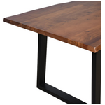 Τραπέζι Miles Pakoworld Μασίφ Ξύλο Ακακίας Πάχους 3.7-4εκ σε Καρυδί Απόχρωση με Μαύρα Μεταλλικά Πόδια 140x80x76εκ