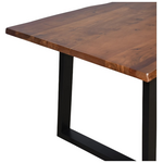 Τραπέζι Miles Pakoworld Μασίφ Ξύλο Ακακίας Πάχους 3.7-4εκ σε Καρυδί Απόχρωση με Μαύρα Μεταλλικά Πόδια 160x90x76εκ