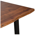 Τραπέζι Miles Pakoworld Μασίφ Ξύλο Ακακίας Πάχους 3.7-4εκ σε Καρυδί Απόχρωση με Μαύρα Μεταλλικά Πόδια 160x90x76εκ