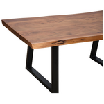 Τραπέζι Σαλονιού Miles Pakoworld Μασίφ Ξύλο Ακακίας Πάχους 3.7-4εκ σε Καρυδί Απόχρωση με Μαύρα Μεταλλικά Πόδια 115x60x45εκ