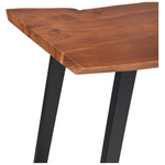 Τραπέζι Μπαρ Miles Pakoworld Μασίφ Ξύλο Ακακίας 3.7-4εκ σε Καρυδί Απόχρωση με Μαύρα Μεταλλικά Πόδια 120x53x97εκ