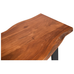 Τραπέζι Μπαρ Miles Pakoworld Μασίφ Ξύλο Ακακίας 3.7-4εκ σε Καρυδί Απόχρωση με Μαύρα Μεταλλικά Πόδια 120x53x97εκ