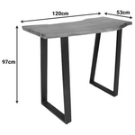 Τραπέζι Μπαρ Miles Pakoworld Μασίφ Ξύλο Ακακίας 3.7-4εκ σε Καρυδί Απόχρωση με Μαύρα Μεταλλικά Πόδια 120x53x97εκ