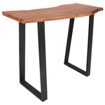 Τραπέζι Μπαρ Miles Pakoworld Μασίφ Ξύλο Ακακίας 3.7-4εκ σε Καρυδί Απόχρωση με Μαύρα Μεταλλικά Πόδια 120x53x97εκ