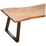 Παγκάκι Miles Slim Pakoworld  Μασίφ Ξύλο Ακακίας σε Καρυδί Απόχρωση με Μαύρα Μεταλλικά Πόδια 160x40x45εκ