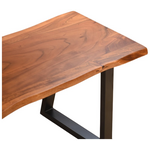 Παγκάκι Miles Slim Pakoworld  Μασίφ Ξύλο Ακακίας σε Καρυδί Απόχρωση με Μαύρα Μεταλλικά Πόδια 160x40x45εκ