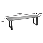 Παγκάκι Miles Slim Pakoworld  Μασίφ Ξύλο Ακακίας σε Καρυδί Απόχρωση με Μαύρα Μεταλλικά Πόδια 160x40x45εκ