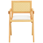 Πολυθρόνα Winslow Pakoworld Rubberwood σε Φυσική Απόχρωση-Ύφασμα Λευκό 51x54x80εκ