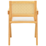 Πολυθρόνα Winslow Pakoworld Rubberwood σε Φυσική Απόχρωση-Ύφασμα Λευκό 51x54x80εκ