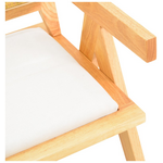 Πολυθρόνα Winslow Pakoworld Rubberwood σε Φυσική Απόχρωση-Ύφασμα Λευκό 51x54x80εκ