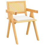 Πολυθρόνα Winslow Pakoworld Rubberwood σε Φυσική Απόχρωση-Ύφασμα Λευκό 51x54x80εκ