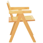 Πολυθρόνα Winslow Pakoworld Rubberwood-Rattan σε Φυσική Απόχρωση 51x54x80εκ