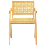 Πολυθρόνα Winslow Pakoworld Rubberwood-Rattan σε Φυσική Απόχρωση 51x54x80εκ