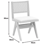 Καρέκλα Winslow Pakoworld Rubberwood σε Φυσική Απόχρωση-Ύφασμα Λευκό 46x58x80εκ
