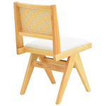 Καρέκλα Winslow Pakoworld Rubberwood σε Φυσική Απόχρωση-Ύφασμα Λευκό 46x58x80εκ