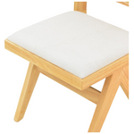 Καρέκλα Winslow Pakoworld Rubberwood σε Φυσική Απόχρωση-Ύφασμα Λευκό 46x58x80εκ