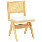 Καρέκλα Winslow Pakoworld Rubberwood σε Φυσική Απόχρωση-Ύφασμα Λευκό 46x58x80εκ
