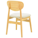 Καρέκλα Cardith Pakoworld Rubberwood-Plywood σε Φυσική Απόχρωση-Ύφασμα Γκρι-Μπεζ 48x51x78εκ