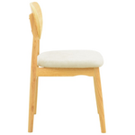 Καρέκλα Cardith Pakoworld Rubberwood-Plywood σε Φυσική Απόχρωση-Ύφασμα Γκρι-Μπεζ 48x51x78εκ