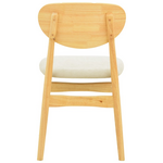 Καρέκλα Cardith Pakoworld Rubberwood-Plywood σε Φυσική Απόχρωση-Ύφασμα Γκρι-Μπεζ 48x51x78εκ