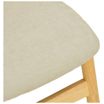 Καρέκλα Cardith Pakoworld Rubberwood-Plywood σε Φυσική Απόχρωση-Ύφασμα Γκρι-Μπεζ 48x51x78εκ