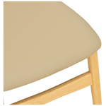 Καρέκλα Cardith Pakoworld Rubberwood-Plywood σε Φυσική Απόχρωση-pu Μπεζ 48x51x78εκ