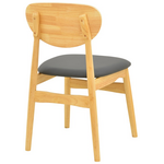 Καρέκλα Cardith Pakoworld Rubberwood-Plywood σε Φυσική Απόχρωση-pu Μαύρο 48x51x78εκ