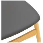 Καρέκλα Cardith Pakoworld Rubberwood-Plywood σε Φυσική Απόχρωση-pu Μαύρο 48x51x78εκ