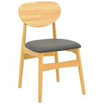 Καρέκλα Cardith Pakoworld Rubberwood-Plywood σε Φυσική Απόχρωση-pu Μαύρο 48x51x78εκ