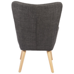 Πολυθρόνα-Μπερζέρα Gerlina Pakoworld Ανθρακί Ύφασμα με Πόδι σε Φυσική Απόχρωση 71x64x94εκ