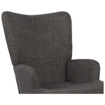 Πολυθρόνα-Μπερζέρα Gerlina Pakoworld Ανθρακί Ύφασμα με Πόδι σε Φυσική Απόχρωση 71x64x94εκ