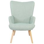 Πολυθρόνα-Μπερζέρα Gerlina Pakoworld Μέντα Ύφασμα με Πόδι σε Φυσική Απόχρωση 71x64x94εκ