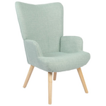 Πολυθρόνα-Μπερζέρα Gerlina Pakoworld Μέντα Ύφασμα με Πόδι σε Φυσική Απόχρωση 71x64x94εκ