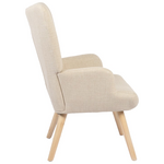 Πολυθρόνα-Μπερζέρα Gerlina Pakoworld Κρεμ Ύφασμα με Πόδι σε Φυσική Απόχρωση 71x64x94εκ