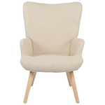 Πολυθρόνα-Μπερζέρα Gerlina Pakoworld Κρεμ Ύφασμα με Πόδι σε Φυσική Απόχρωση 71x64x94εκ