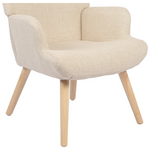 Πολυθρόνα-Μπερζέρα Gerlina Pakoworld Κρεμ Ύφασμα με Πόδι σε Φυσική Απόχρωση 71x64x94εκ