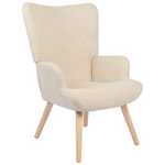 Πολυθρόνα-Μπερζέρα Gerlina Pakoworld Κρεμ Ύφασμα με Πόδι σε Φυσική Απόχρωση 71x64x94εκ