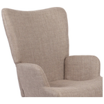 Πολυθρόνα-Μπερζέρα Gerlina Pakoworld Γκρι-Μπεζ Ύφασμα με Πόδι σε Φυσική Απόχρωση 71x64x94εκ