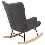 Κουνιστή Πολυθρόνα Jianna Pakoworld Ανθρακί Ύφασμα με Πόδι σε Φυσική Απόχρωση 79x64x89εκ