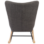 Κουνιστή Πολυθρόνα Jianna Pakoworld Ανθρακί Ύφασμα με Πόδι σε Φυσική Απόχρωση 79x64x89εκ